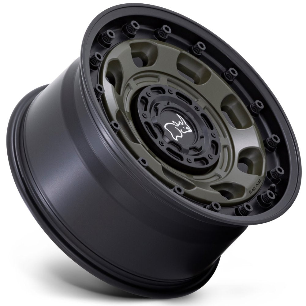 20x10 Black Rhino Atlas Olive Drab Green w/ Black Lip 6x135 6x5.5/139.7 -18mm - Flex Offroad
