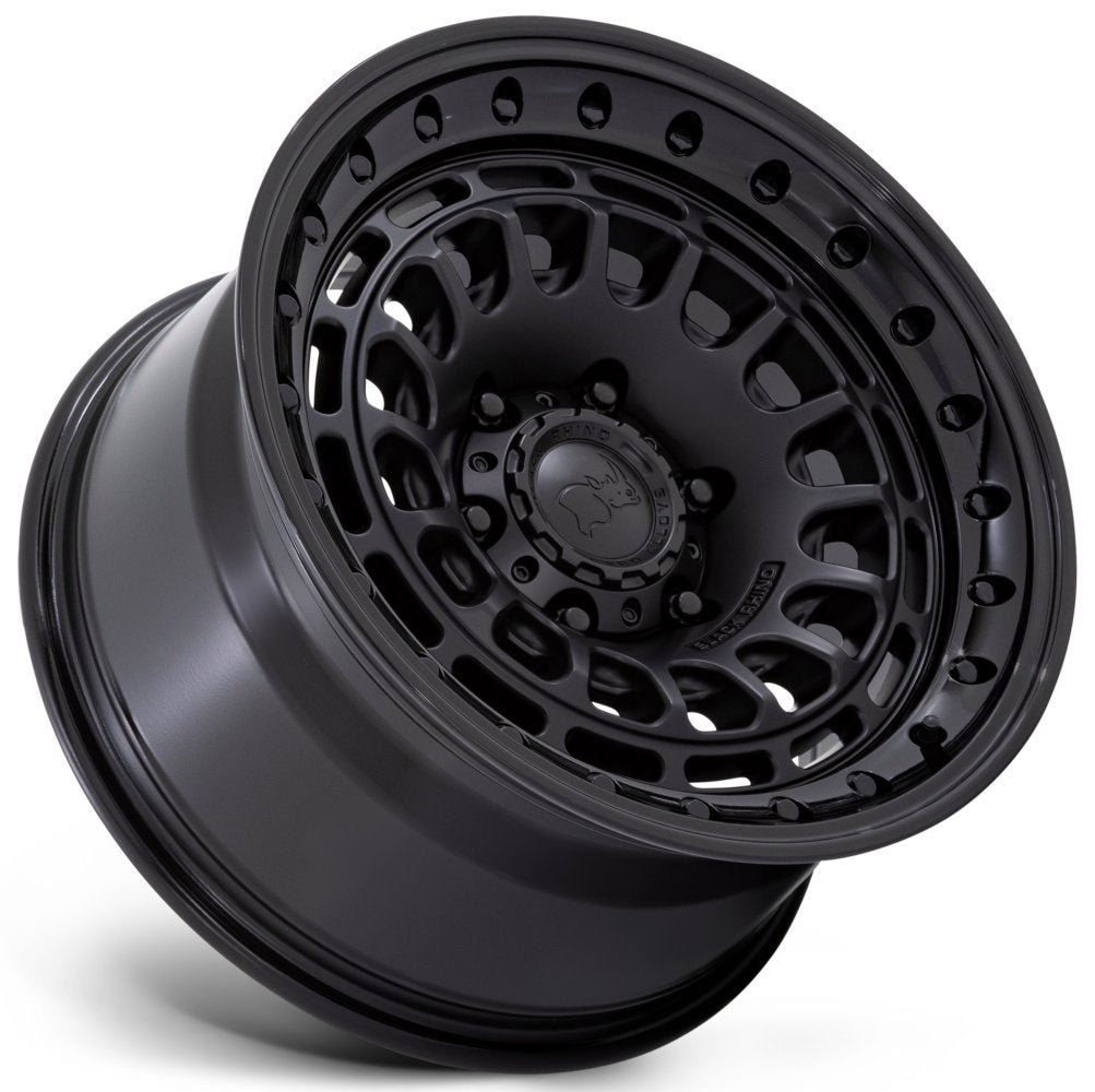17x9 Black Rhino BR014 Sahara Matte Black w/ Gloss Black Lip 6x5.5/139.7 0mm - Flex Offroad