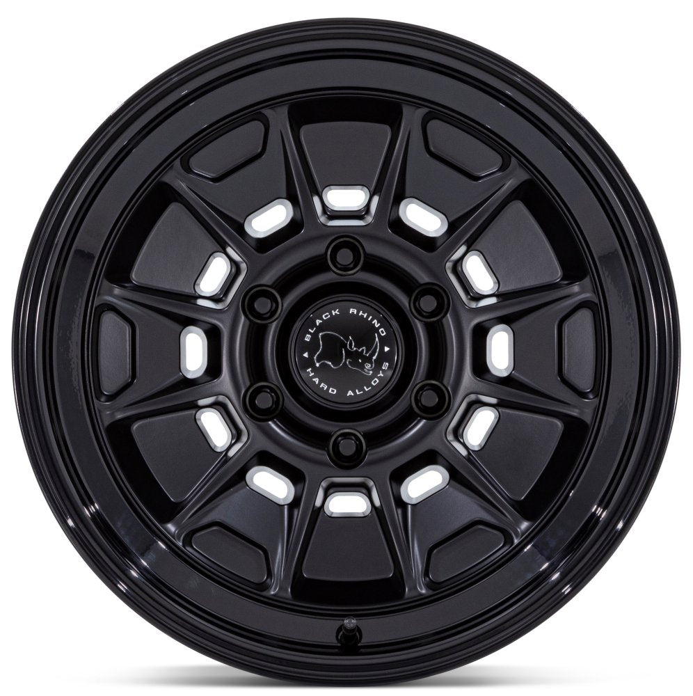 17X9 Black Rhino BR021 Mondo Matte Black w/ Gloss Black Lip 6x5.5/137.9 -38mm - Flex Offroad
