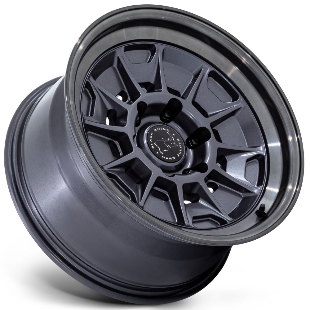 17X9 Black Rhino BR021 Mondo Matte Gunmetal w/ Gloss Gray Lip 6x5.5/137.9 -38mm - Flex Offroad