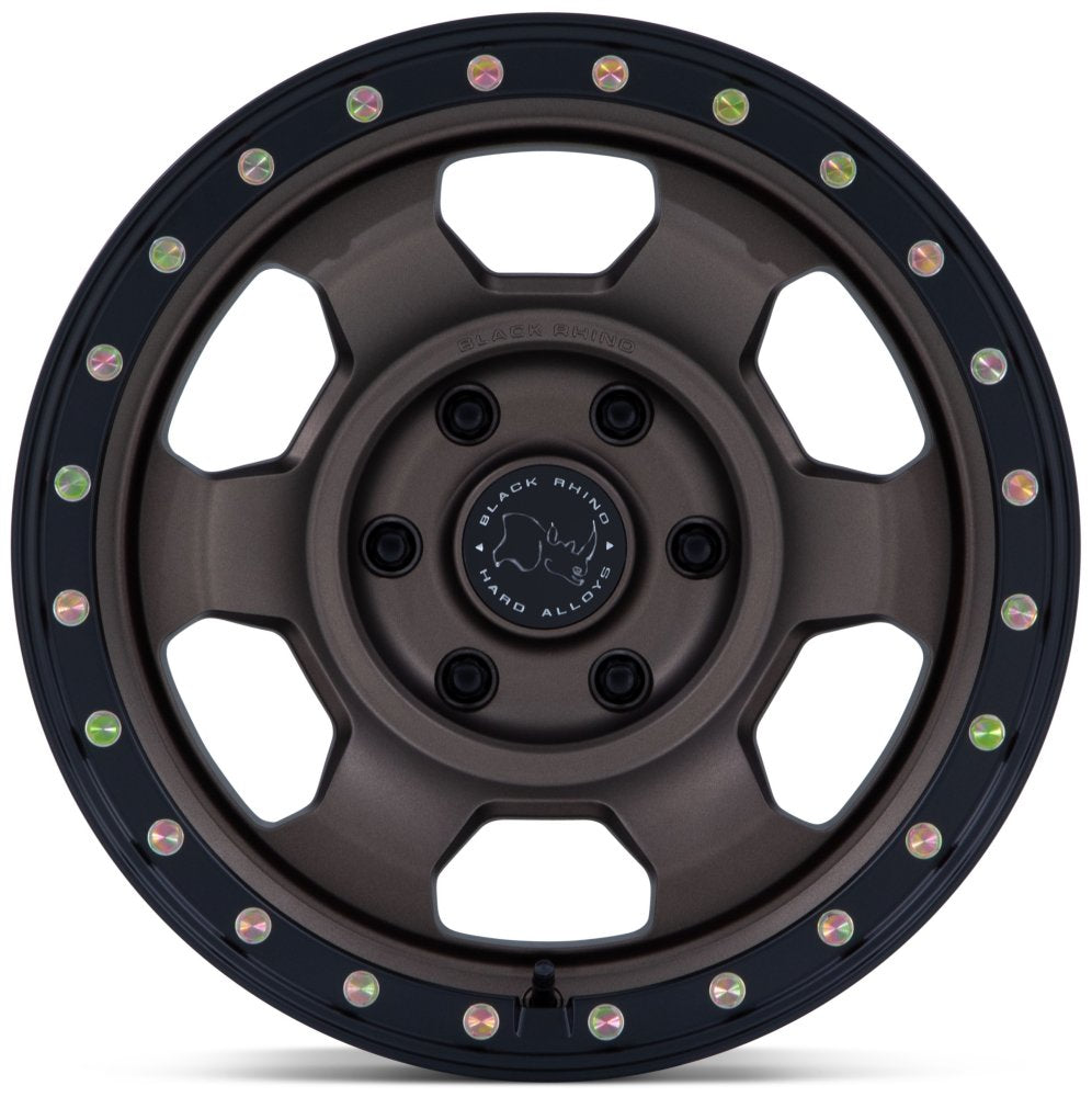 17X8.5 Black Rhino BR029 Trooper Burnt Bronze w/ Matte Black Lip 6x5.5/139.7 -10mm