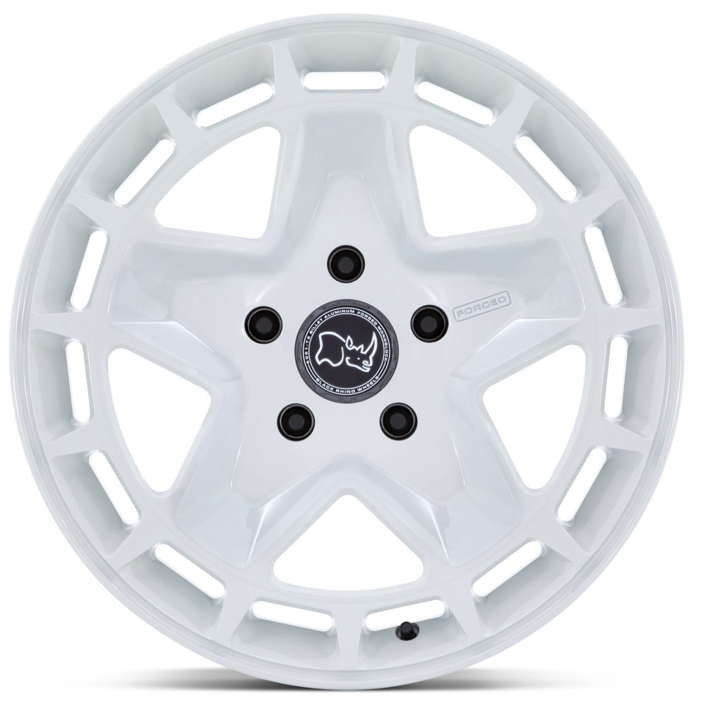 (Clearance - No Returns) 18x8 Black Rhino BR400 Corsica Gloss White (Full Forged) 5x130 20mm - Flex Offroad
