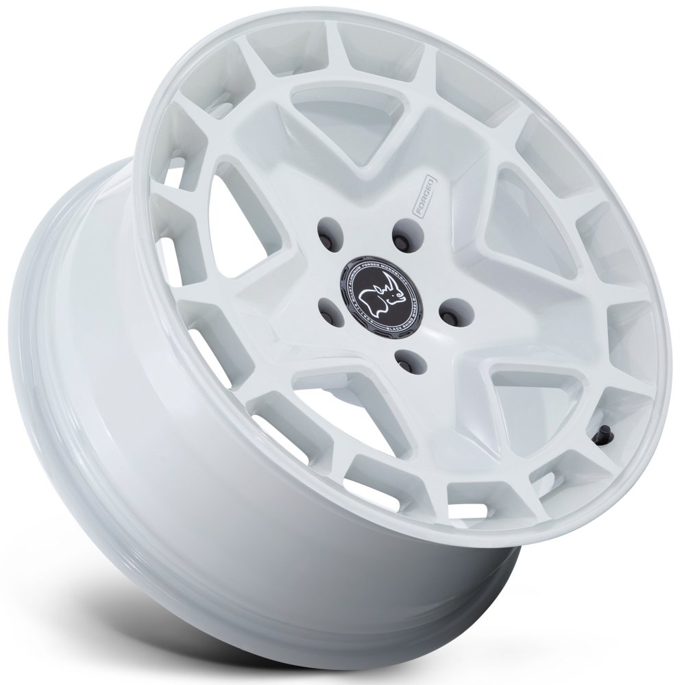 (Clearance - No Returns) 18x8 Black Rhino BR400 Corsica Gloss White (Full Forged) 5x130 20mm - Flex Offroad