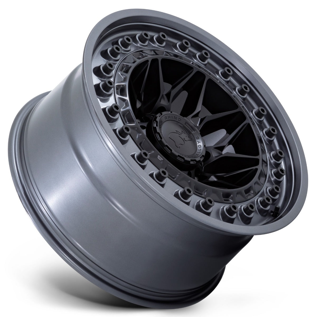 18x9 Black Rhino Alpha Matte Black w/ Gunmetal Lip 8x6.5/165 0mm - Flex Offroad