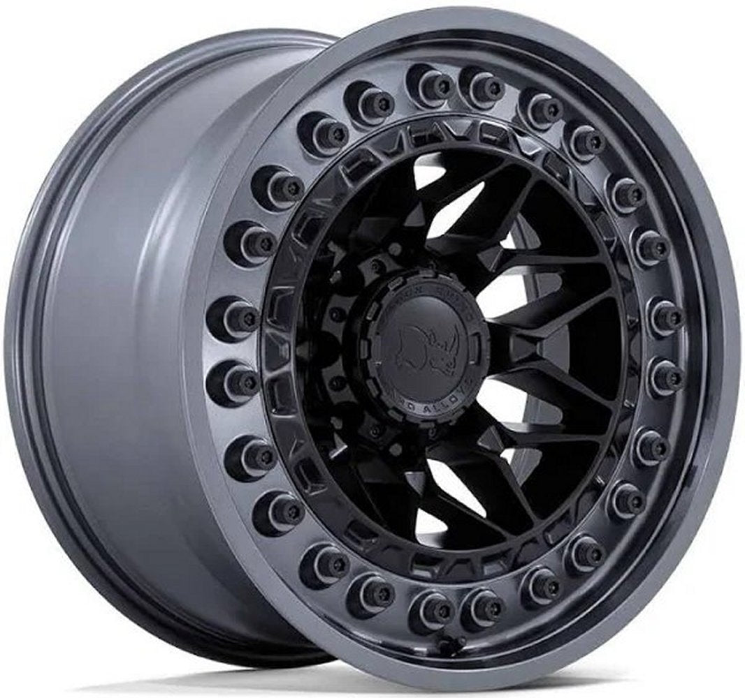 18x9 Black Rhino Alpha Matte Black w/ Gunmetal Lip 8x6.5/165 0mm - Flex Offroad