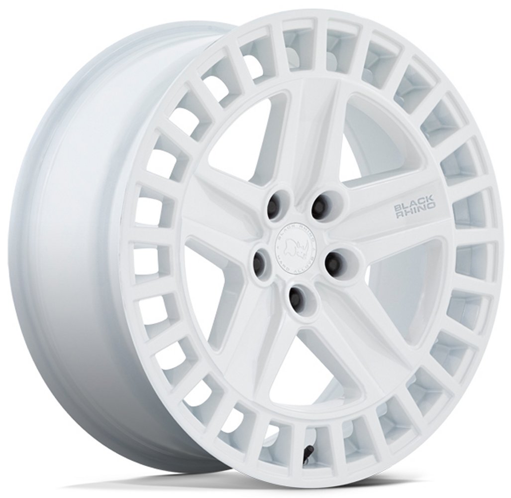 (Clearance - No Returns) 18x8.5 Black Rhino Alston Gloss White 5x4.5/114.3 25mm - Flex Offroad