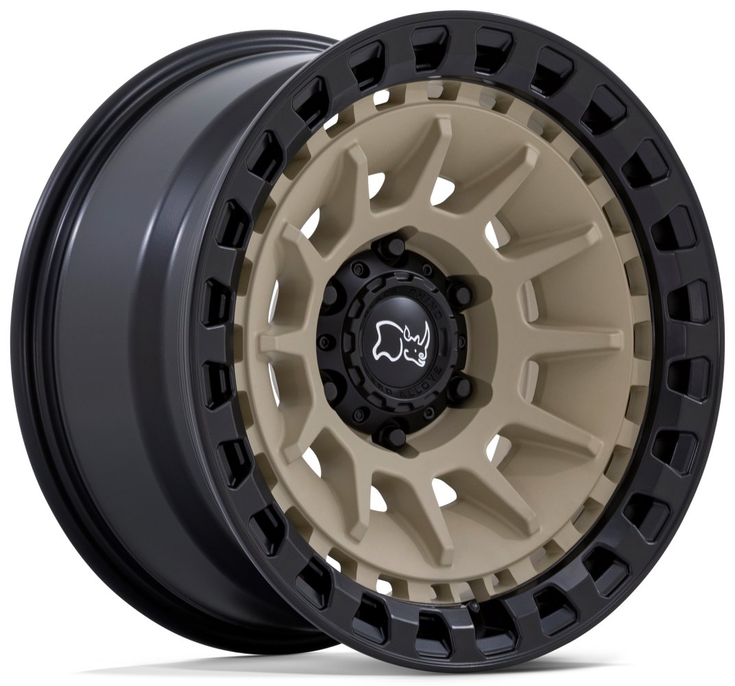 17x8.5 Black Rhino Barrage Desert Sand on Matte Black 6x5.5/139.7 -10mm - Flex Offroad
