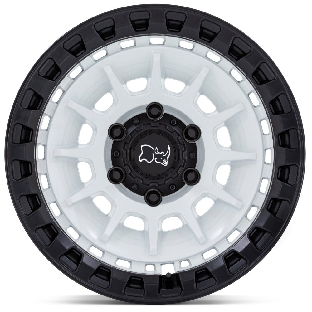 17x8.5 Black Rhino Barrage Gloss White on Matte Black 5x5/127 -10mm - Flex Offroad