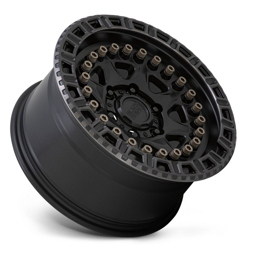 (Clearance - No Returns) 20x9 Black Rhino Carbine Matte Black w/ Machined Tinted Ring 6x120 10mm - Flex Offroad