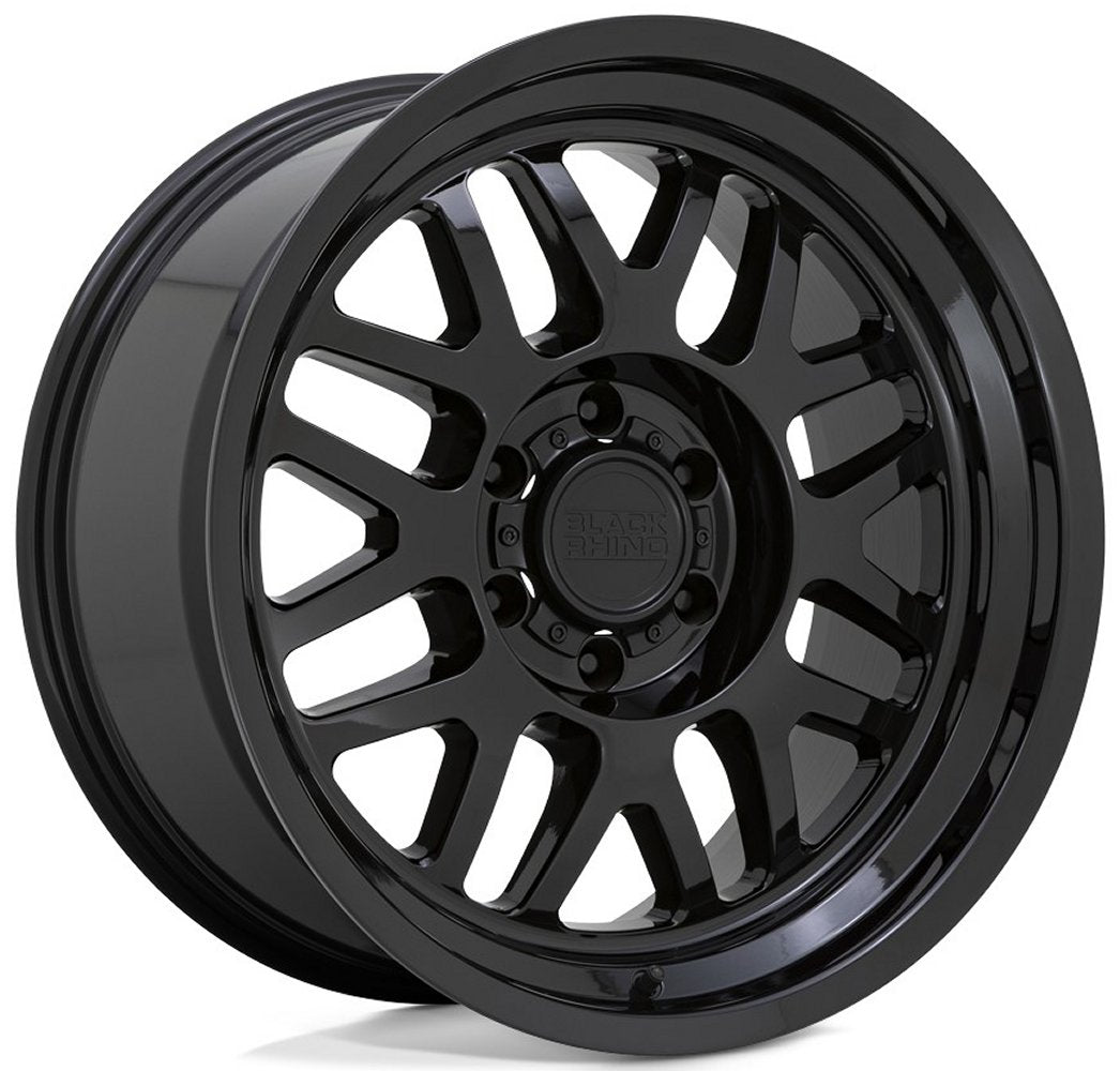 (Clearance - No Returns) 20x9.5 Black Rhino Delta Gloss Black 6x120 12mm