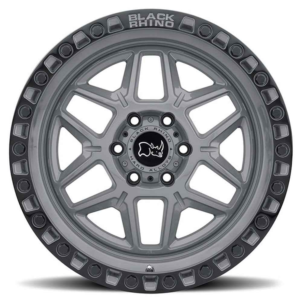 18x9 Black Rhino Kelso Battleship Gray w/ Black Lip & Black Bolts 6x5.5/139.7 12mm