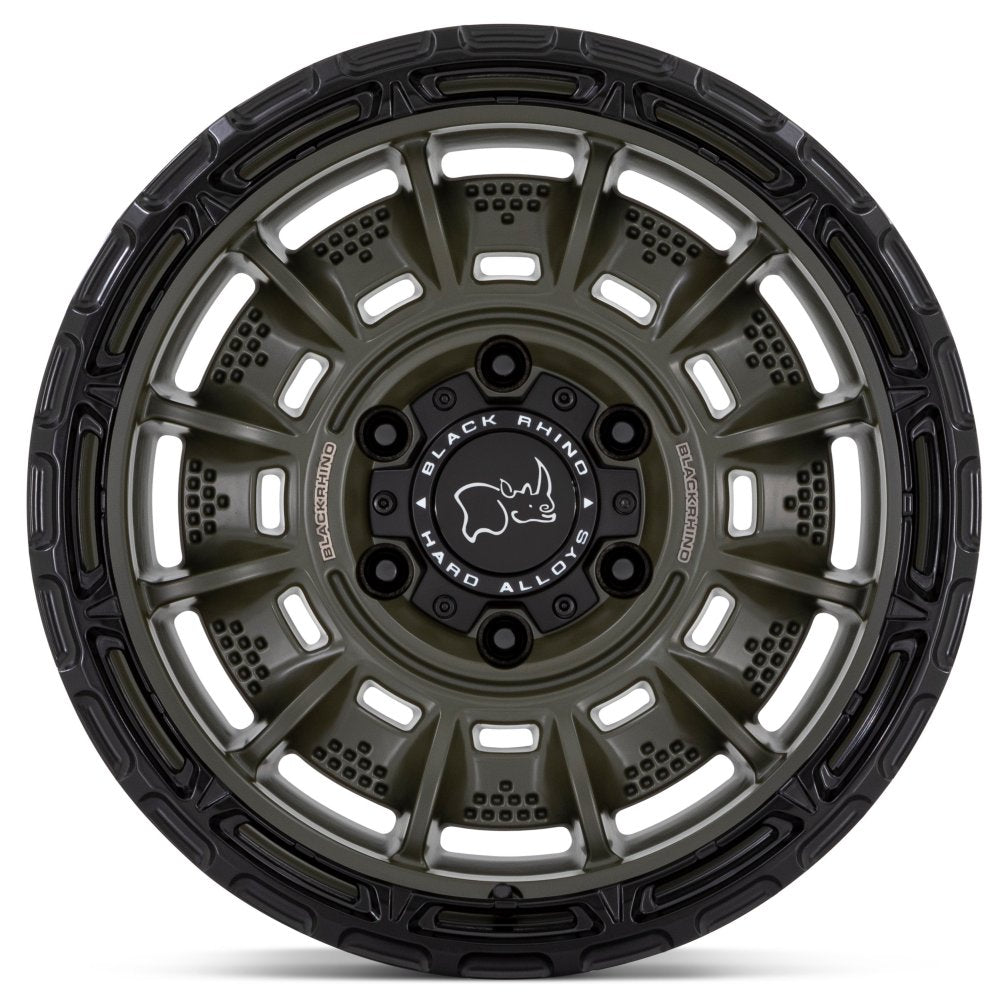 17x9 Black Rhino Legion Olive Drab Green w/ Black Lip 6x5.5/139.7 -12mm - Flex Offroad