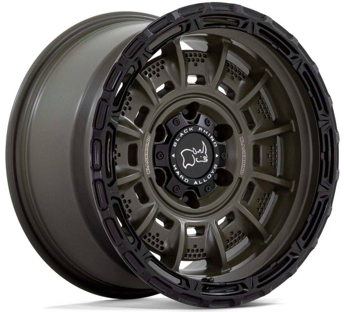 17x9 Black Rhino Legion Olive Drab Green w/ Black Lip 5x5/127 0mm - Flex Offroad
