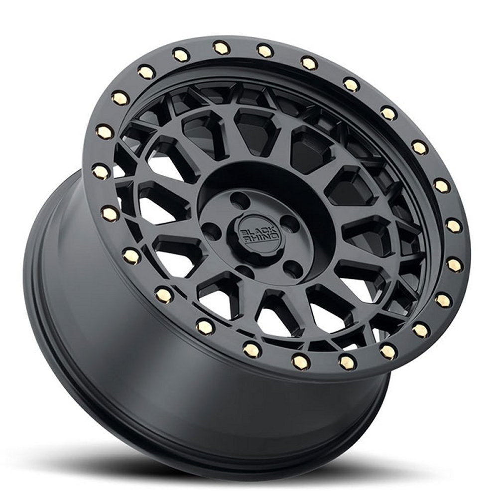 17x9 Black Rhino Primm Matte Black w/ Brass Bolts 5x5/127 -18mm - Flex Offroad