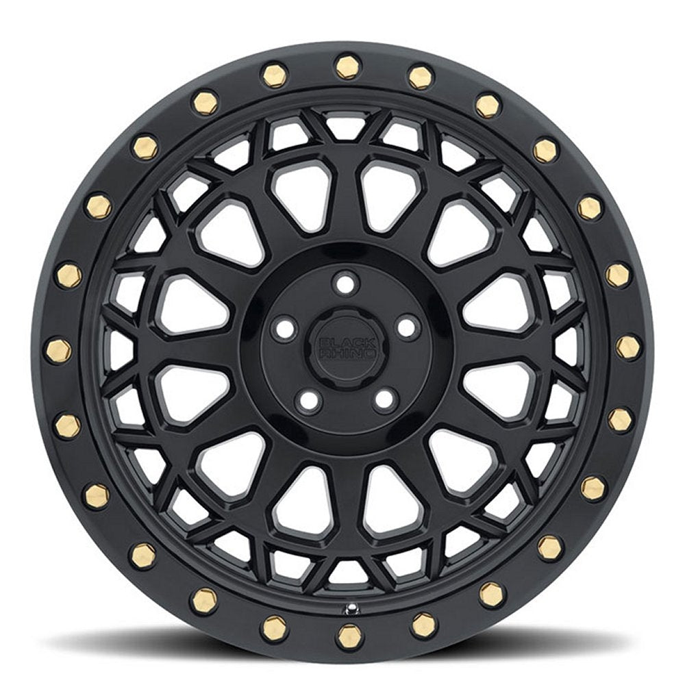 17x9 Black Rhino Primm Matte Black w/ Brass Bolts 5x5/127 -18mm - Flex Offroad