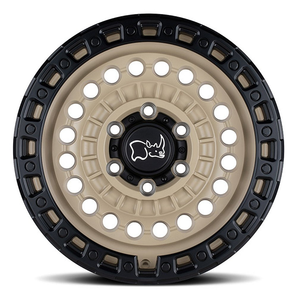 (Clearance - No Returns) 20x9.5 Black Rhino Sentinel Desert Sand w/ Black Lip 6x4.5/114.3 12mm - Flex Offroad