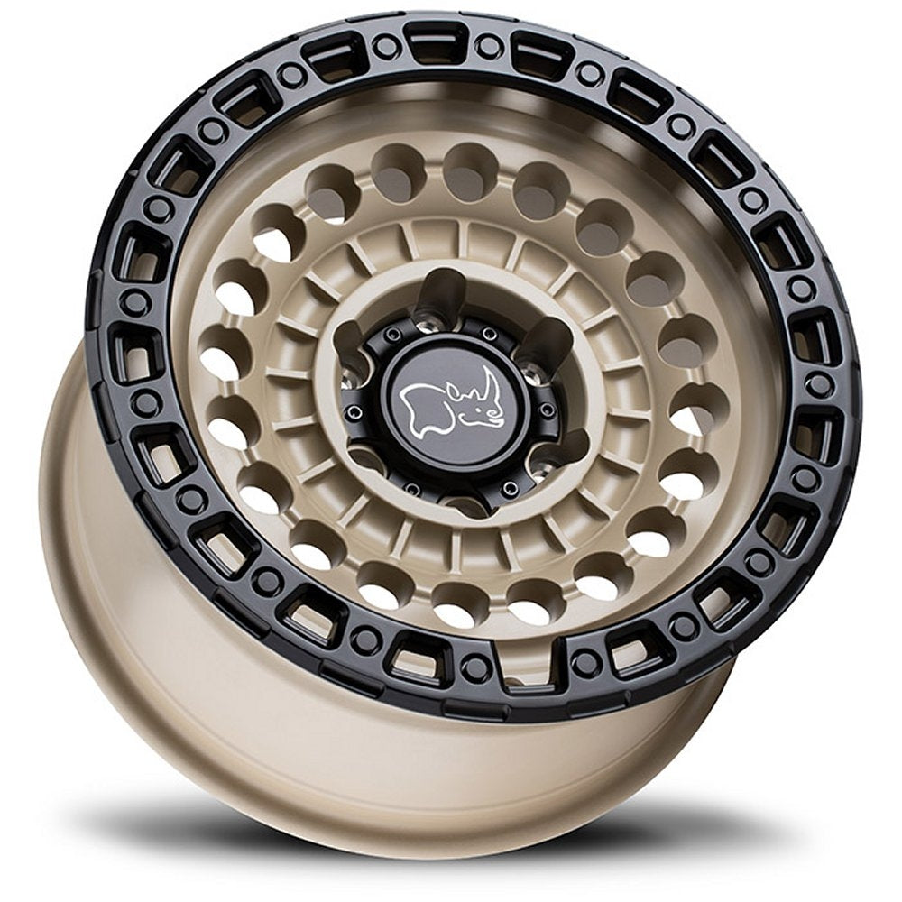 (Clearance - No Returns) 20x9.5 Black Rhino Sentinel Desert Sand w/ Black Lip 6x4.5/114.3 12mm - Flex Offroad