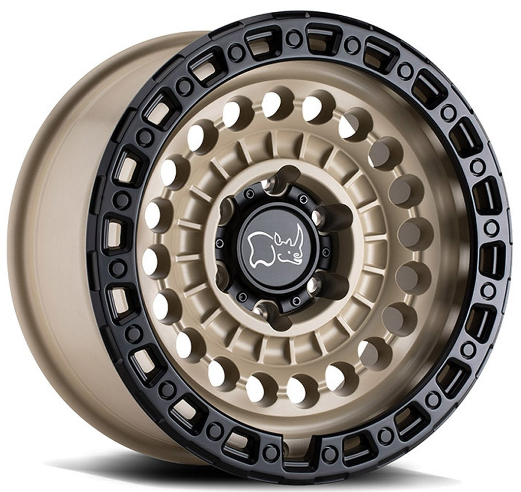 (Clearance - No Returns) 20x9.5 Black Rhino Sentinel Desert Sand w/ Black Lip 6x4.5/114.3 12mm - Flex Offroad