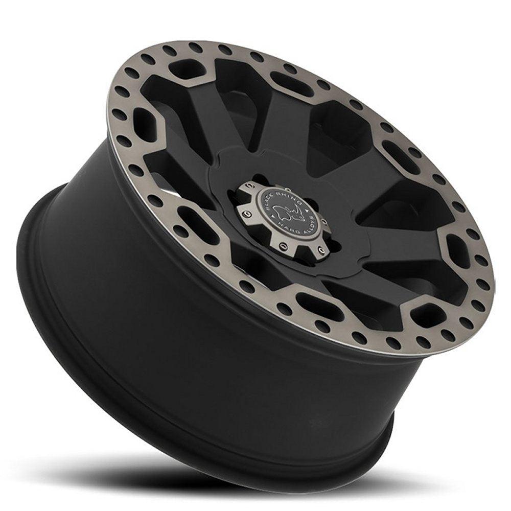 17x8 Black Rhino Warlord Matte Black w/ Machined Dark Tint Lip 6x130 52mm - Flex Offroad