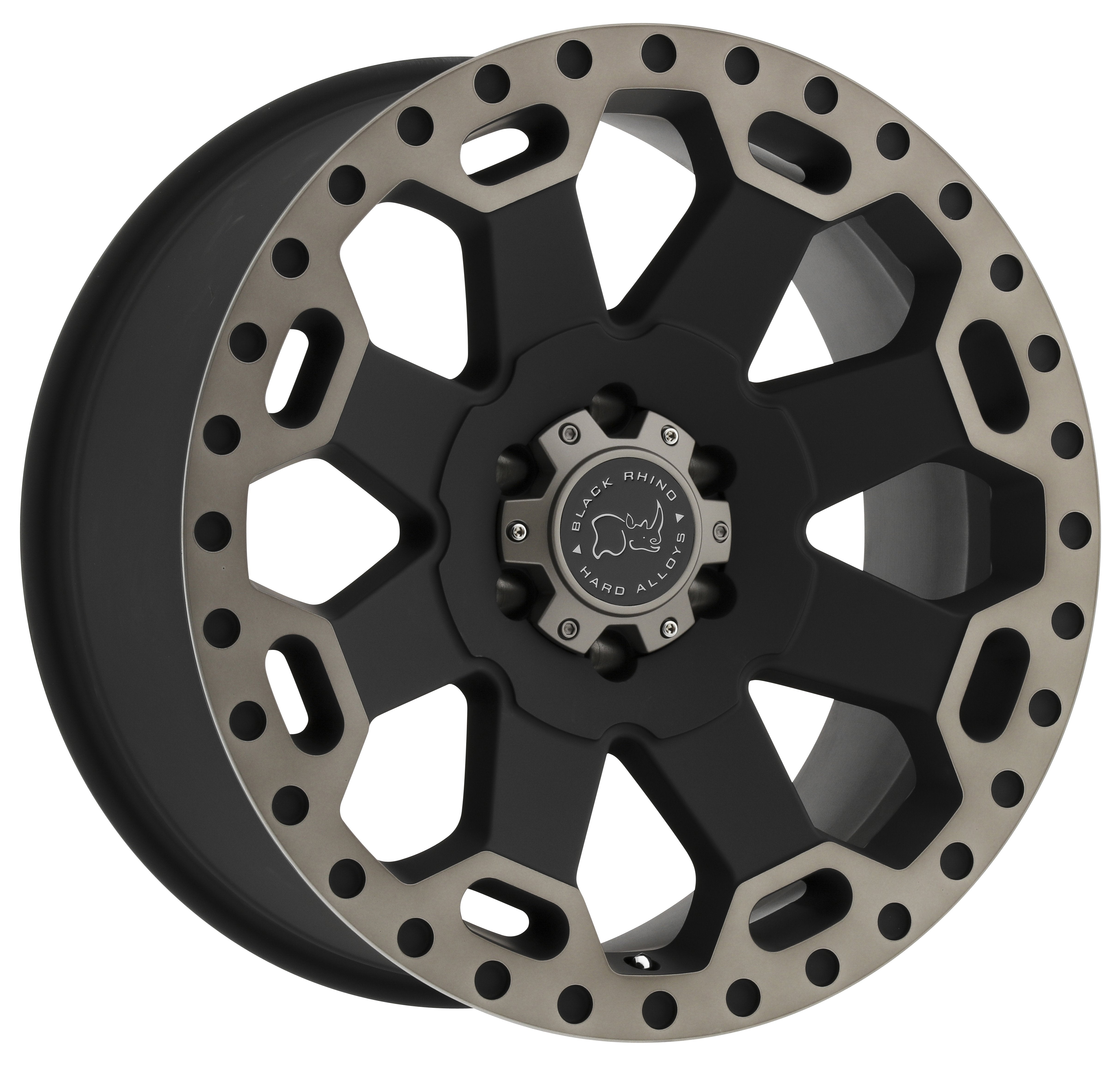 18x8 Black Rhino Warlord Matte Black w/ Machined Dark Tint Lip 5x5/127 30mm - Flex Offroad