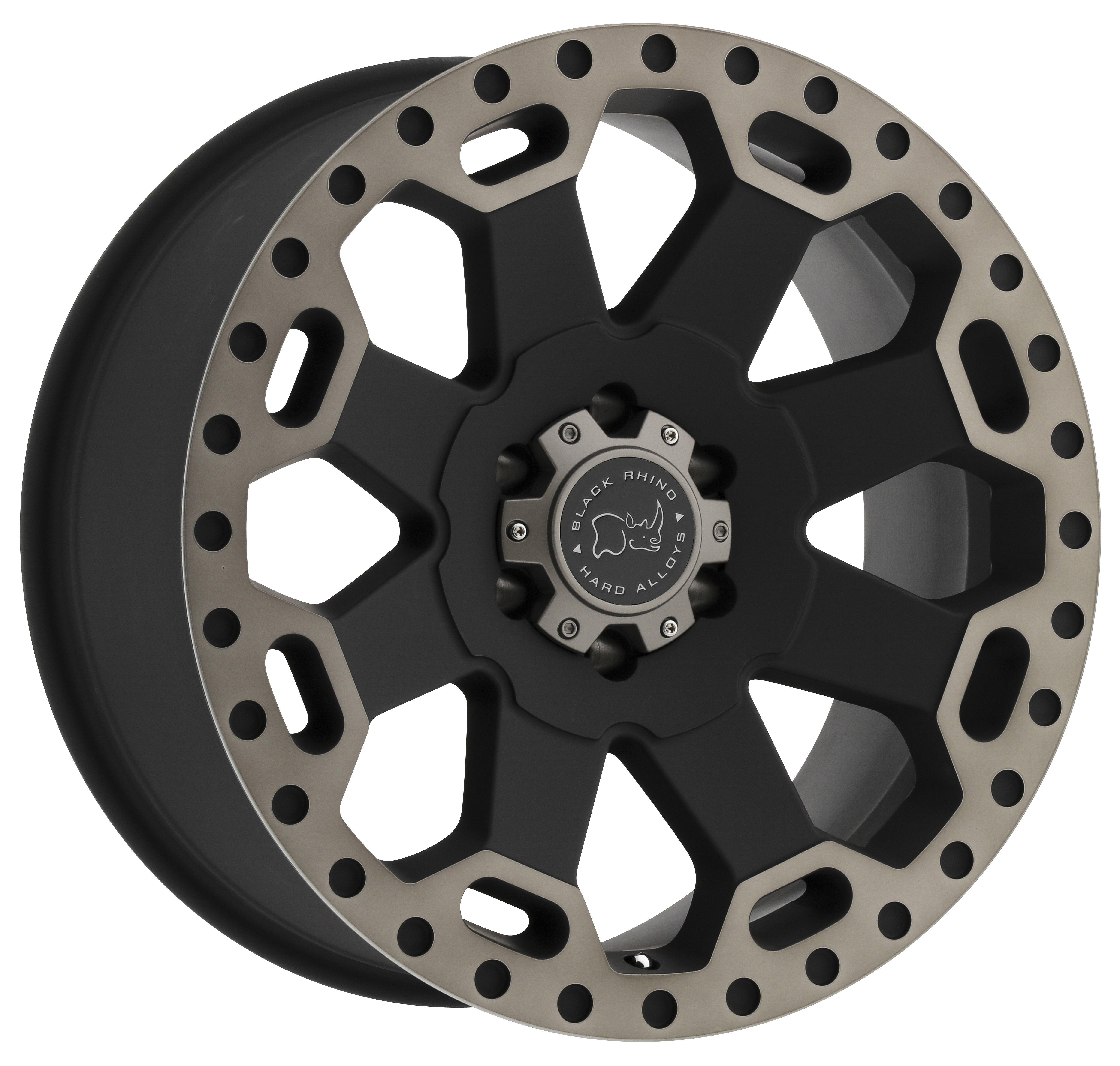 17x8 Black Rhino Warlord Matte Black w/ Machined Dark Tint Lip 6x130 52mm - Flex Offroad