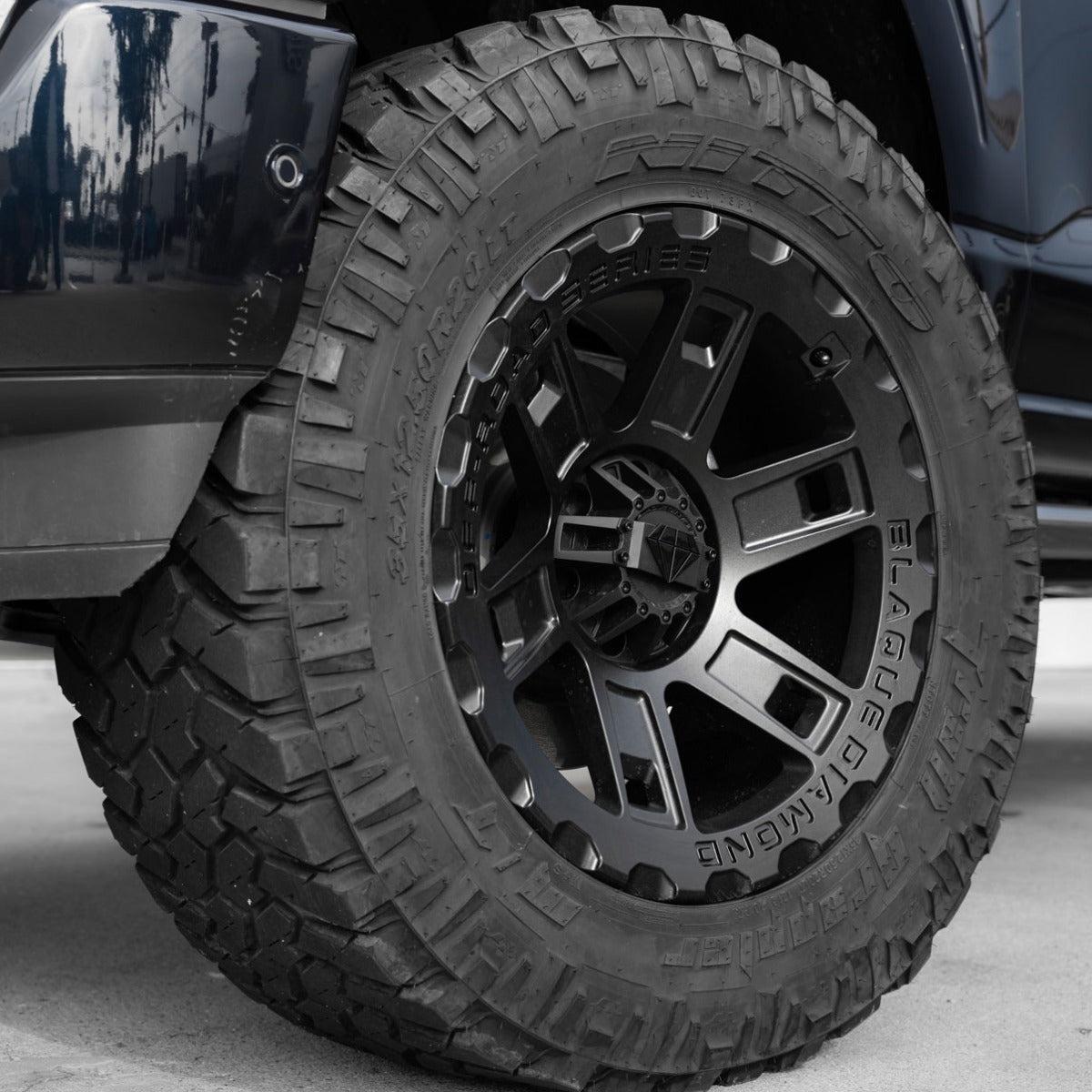 17x9 Blaque Diamond Off-Road BD-O801 Matte Textured Black (Flow Forged) 6x135 6x5.5/139.7 -12mm - Flex Offroad