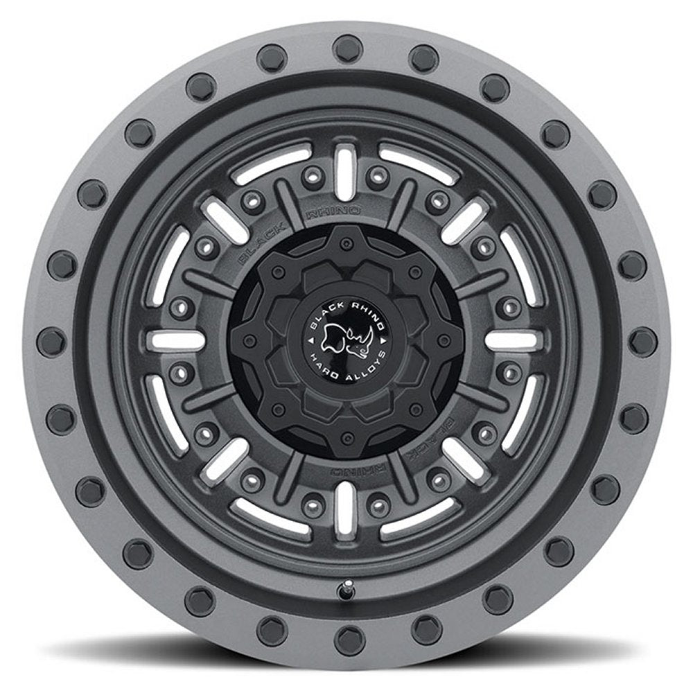 18x9.5 Black Rhino Abrams Gun Black w/ Machined Dark Tint Lip 5x5/127 -18mm