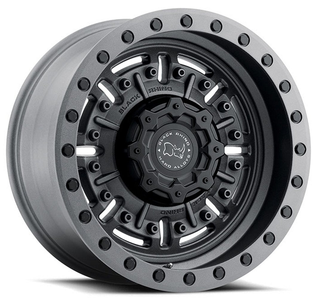 18x9.5 Black Rhino Abrams Gun Black w/ Machined Dark Tint Lip 5x5/127 -18mm