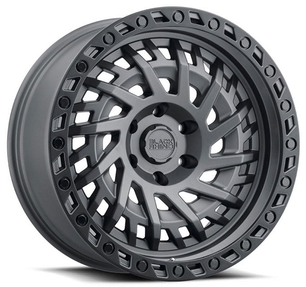 (Clearance - No Returns) 17x9 Black Rhino Shredder Matte Gunmetal w/ Black Lip Edge (Rotary Forged) 6x5.5/139.7 0mm
