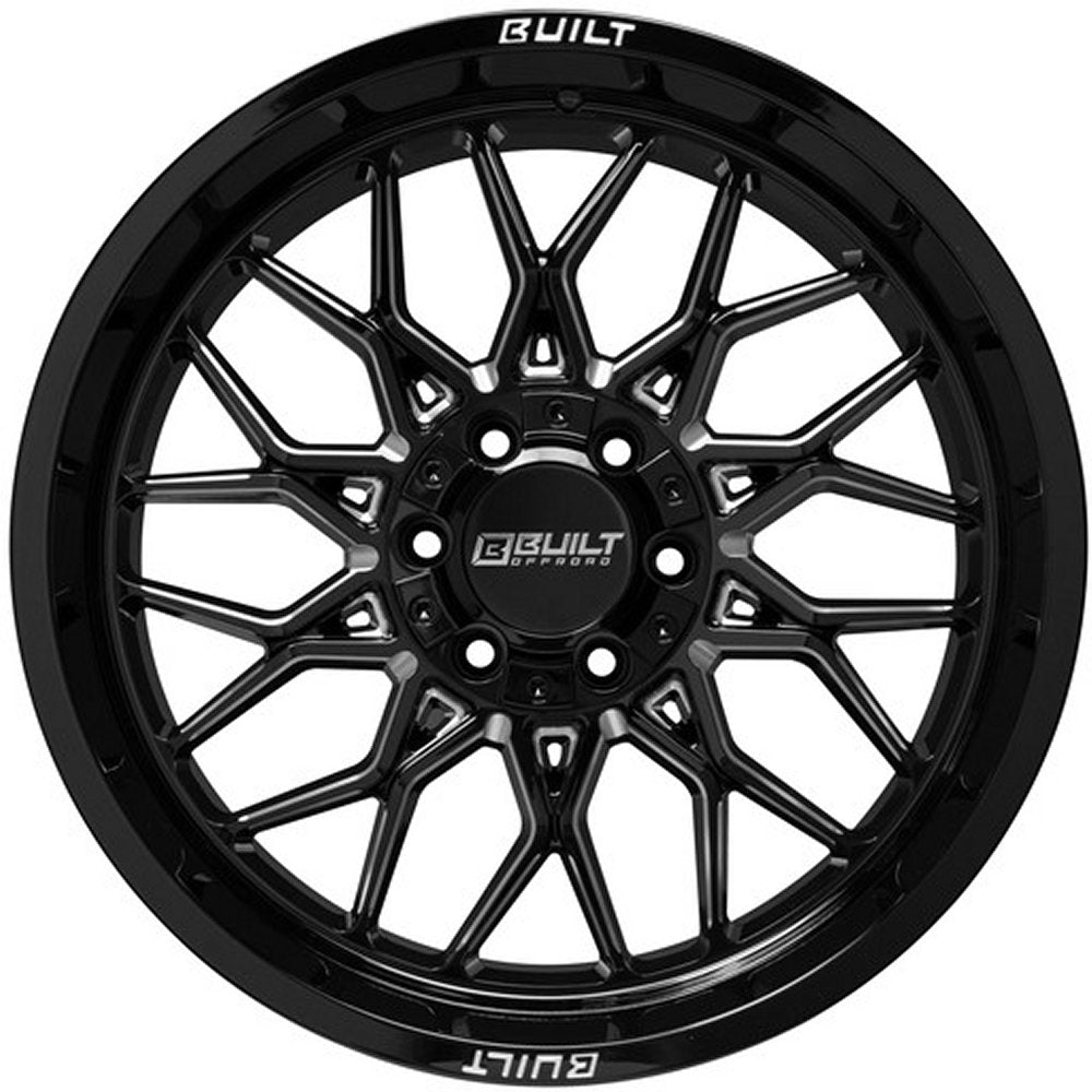 20x10 Built Off-Road BTO-2 Gloss Black Milled 6x135 6x5.5/139.7 -19mm - Flex Offroad