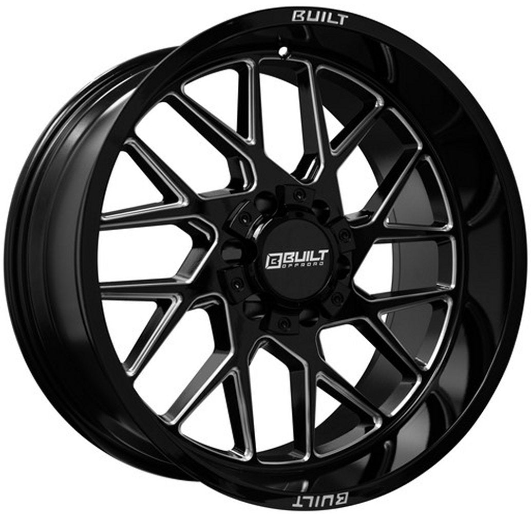 20x10 Built Off-Road BTO-3 Gloss Black Milled 8x6.5/165 -19mm