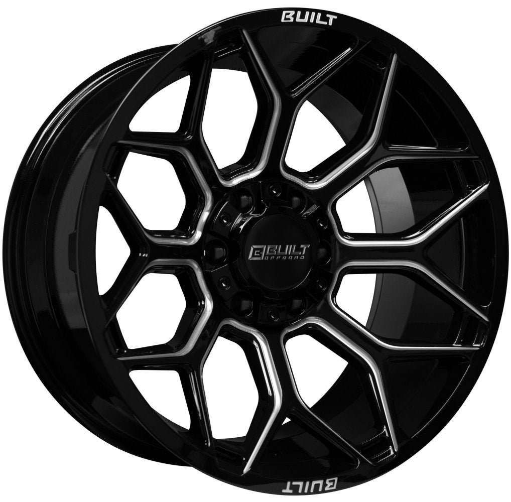 22x10 Built Off-Road BTO-4 Gloss Black Milled 6x135 6x5.5/139.7 -19mm - Flex Offroad