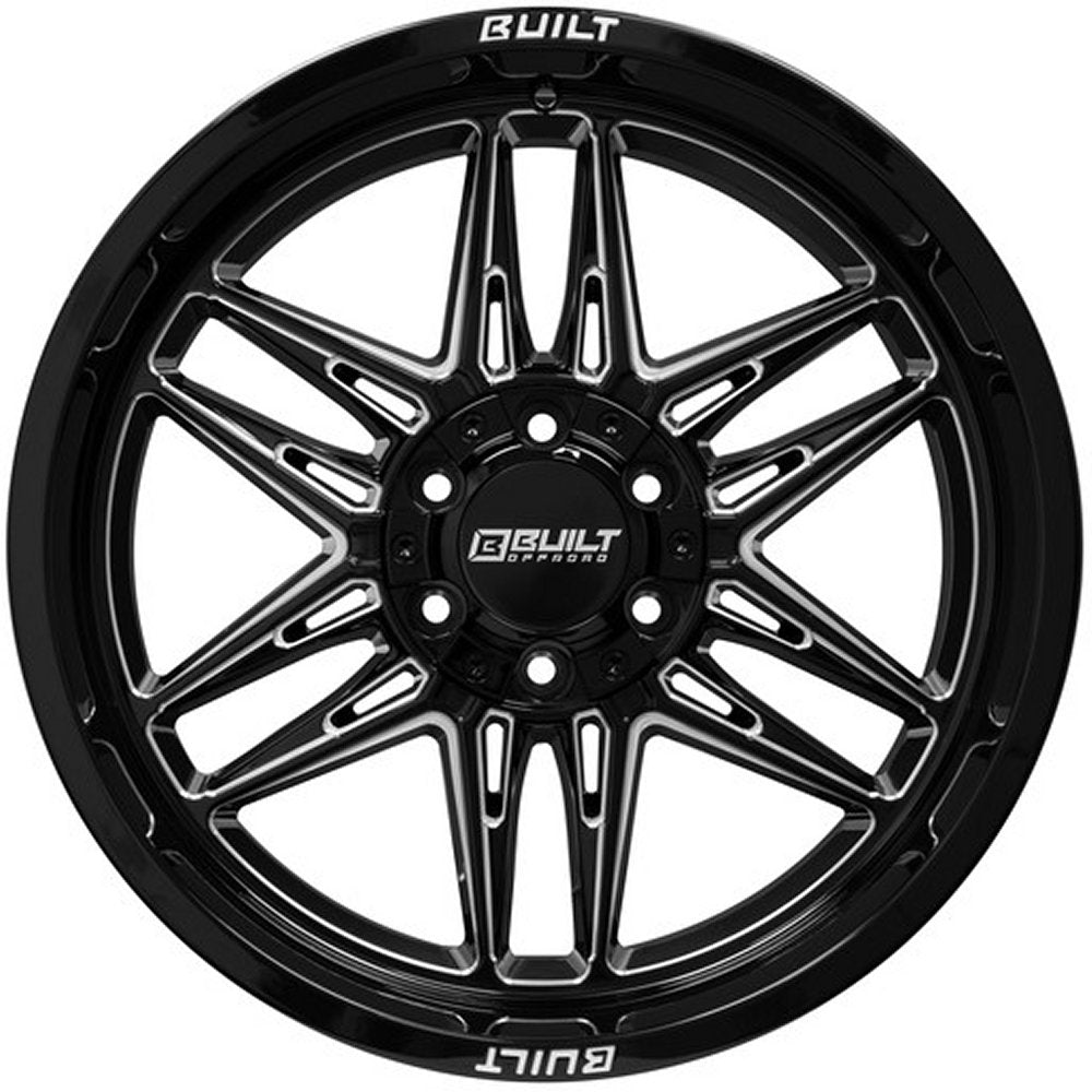 20x10 Built Off-Road BTO-5 Gloss Black Milled 6x135 6x5.5/139.7 -19mm - Flex Offroad
