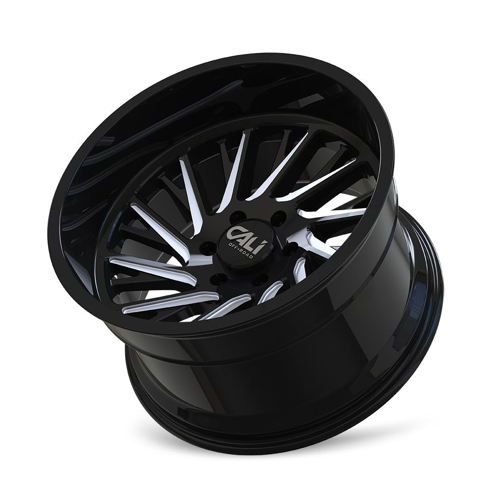 20x10 Cali Off-Road Pure 9114BM Gloss Black Milled 8x6.5/165 -25mm - Flex Offroad