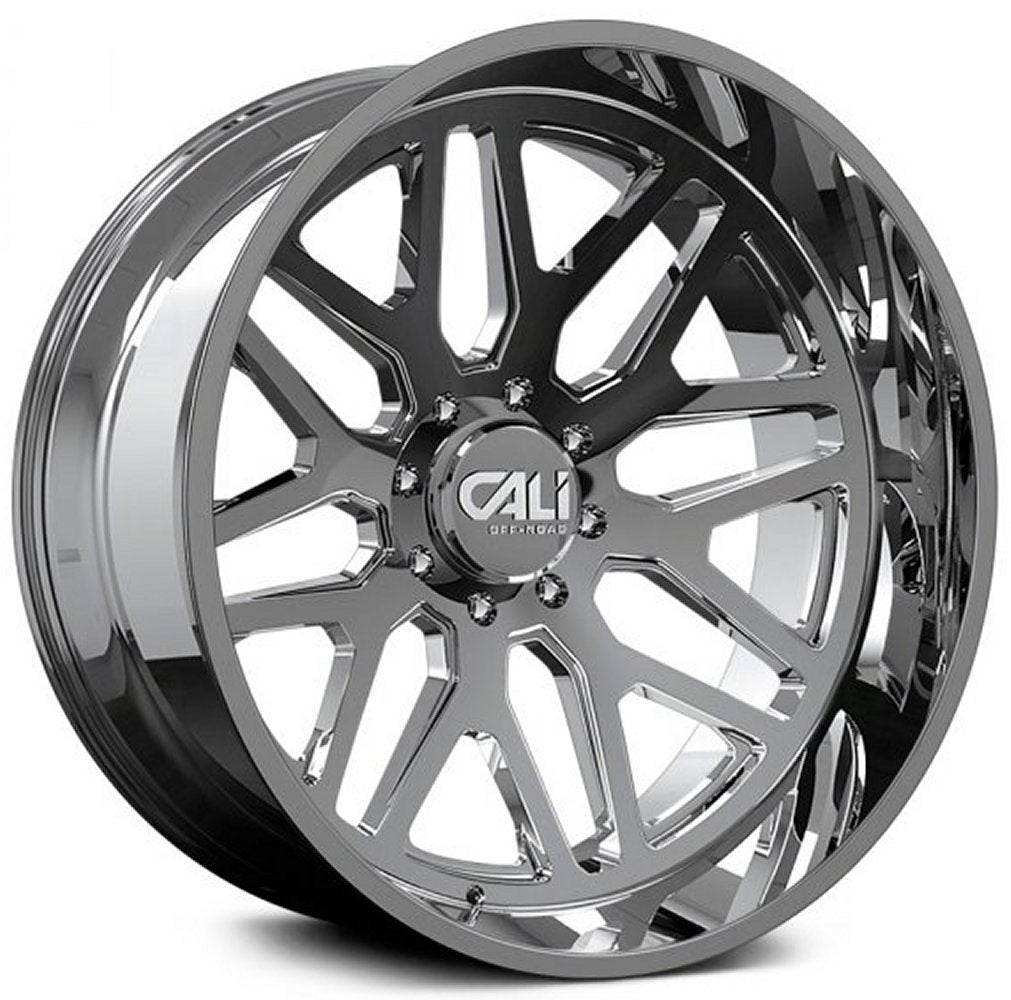 24x14 Cali Off-Road Invader 9115 Chrome (* May Require Trimming) 8x6.5/165 -76mm - Flex Offroad
