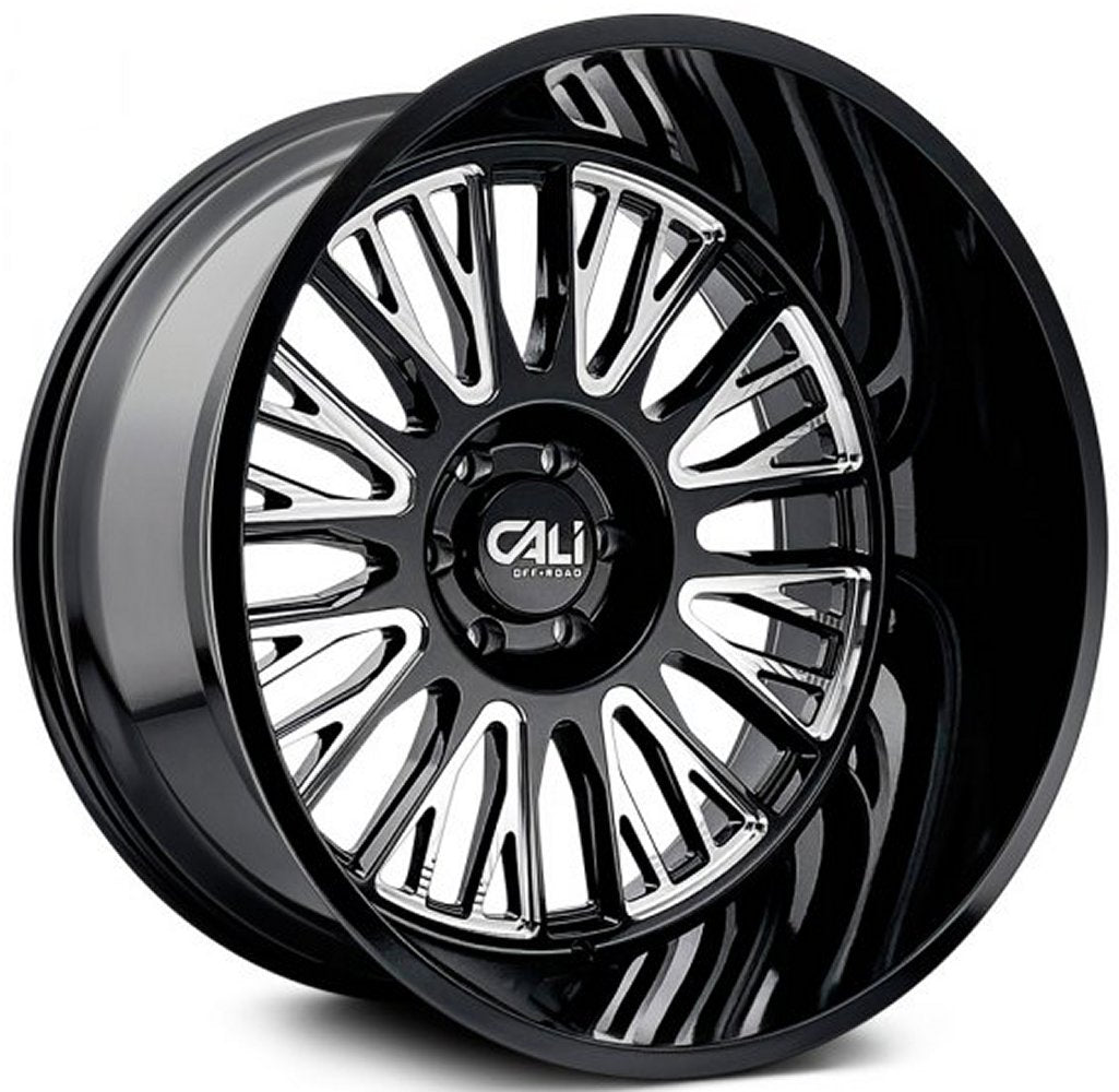 20x10 Cali Off-Road Vertex 9116 Gloss Black Milled 6x135 -25mm - Flex Offroad