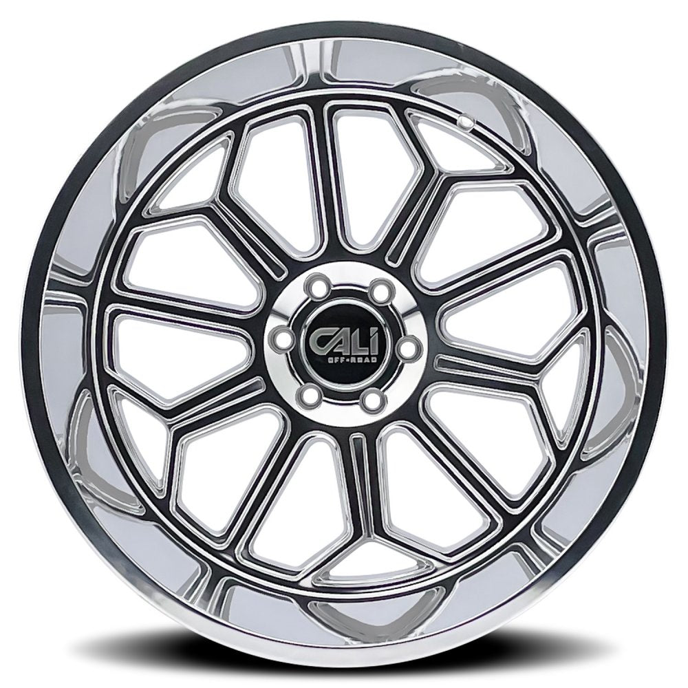 20x10 Cali Off-Road Auburn 9117 Polished 6x5.5/139.7 -25mm - Flex Offroad