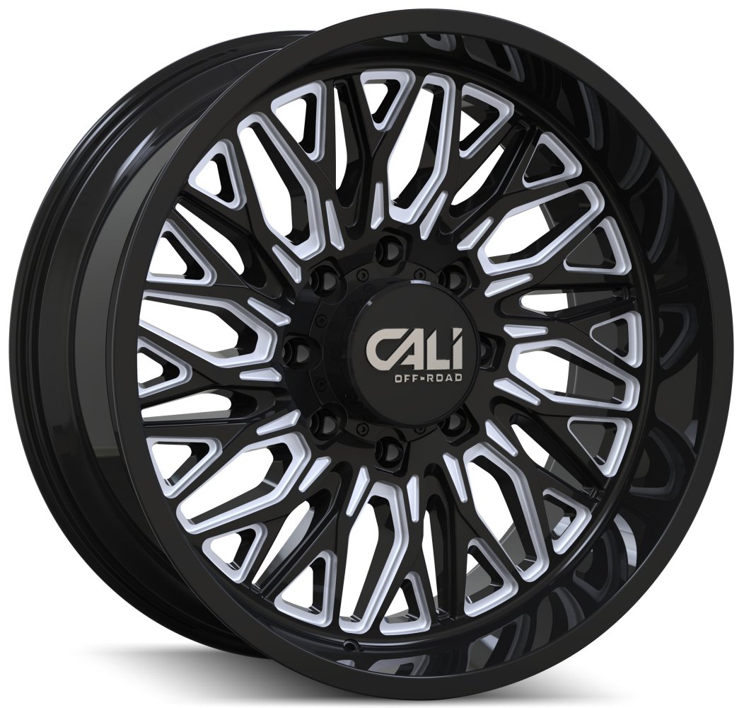 22x10 Cali-Off-Road Crusher 9118 Gloss Black Milled 8x6.5/165 -19mm - Flex Offroad