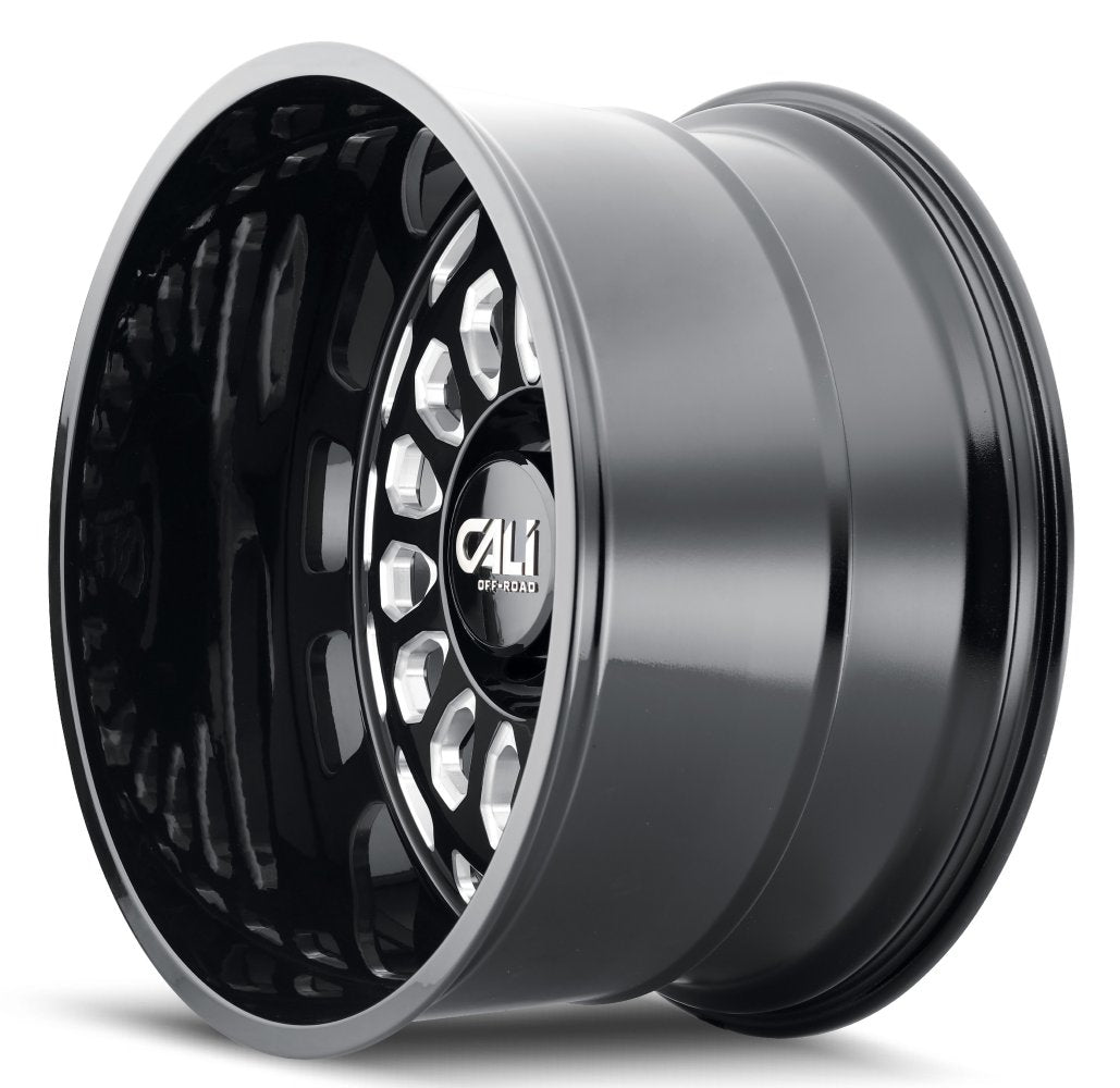 20x9 Cali Off-Road Paradox 9113BM Gloss Black w/ Milled Spokes 6x135 0mm - Flex Offroad