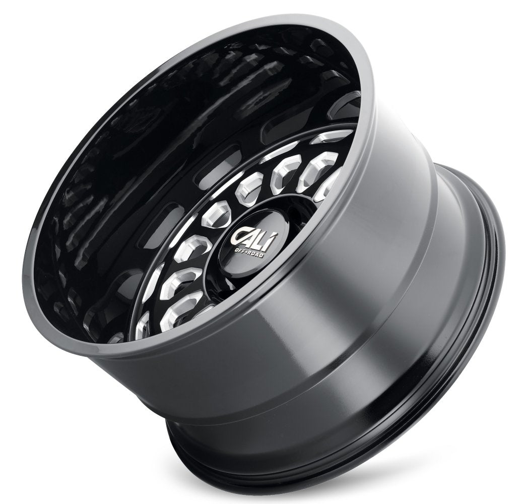 20x9 Cali Off-Road Paradox 9113BM Gloss Black w/ Milled Spokes 6x135 0mm - Flex Offroad