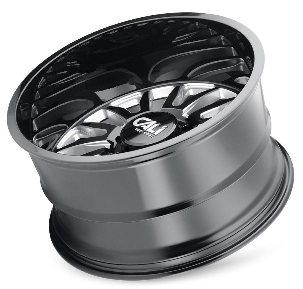 22x12 Cali Off-Road Summit 9110 Gloss Black w/ Milled Spokes (* May Require Trimming) 8x6.5/165 -51mm