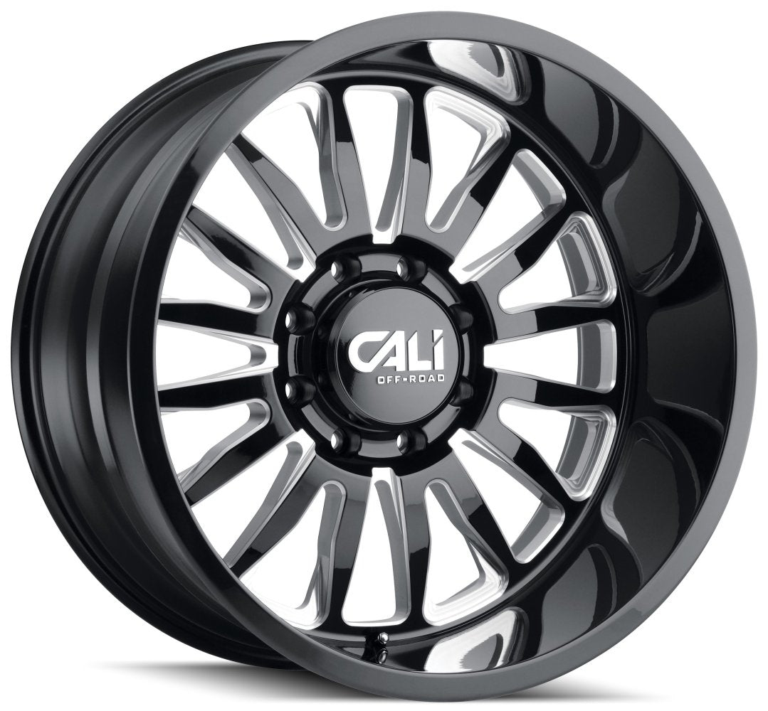 22x12 Cali Off-Road Summit 9110 Gloss Black w/ Milled Spokes (* May Require Trimming) 8x170 -51mm - Flex Offroad