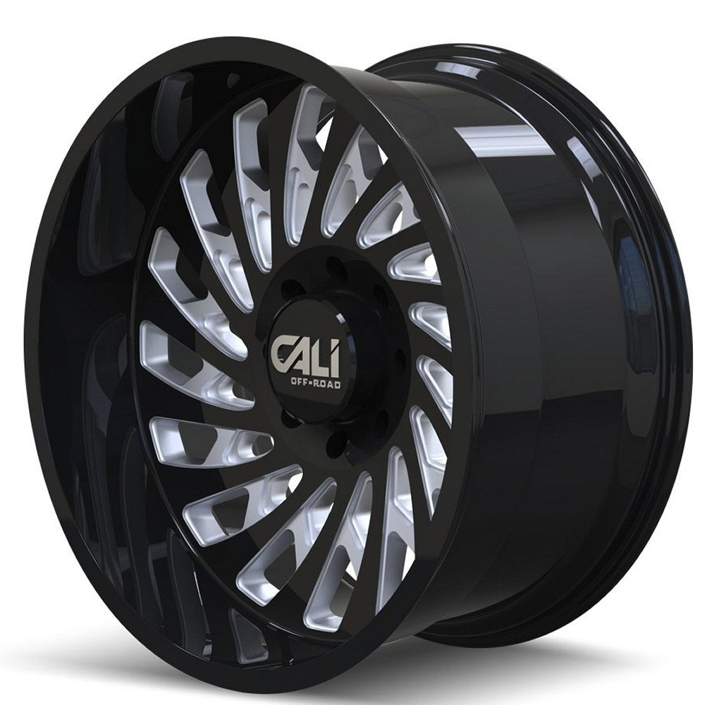 20x12 Cali Off-Road Switchback 9108BM Gloss Black Milled (* May Require Trimming) 6x135 -51mm - Flex Offroad