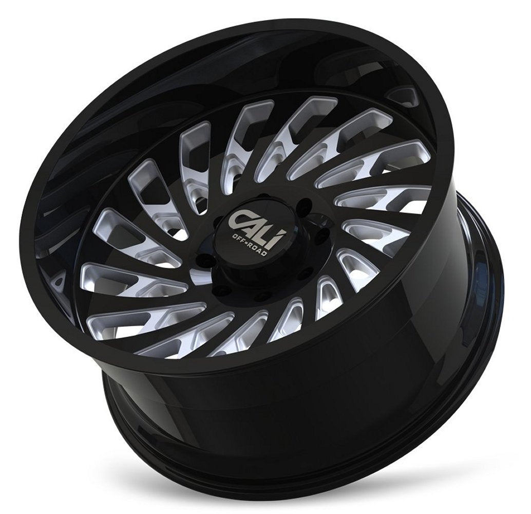 20x12 Cali Off-Road Switchback 9108BM Gloss Black Milled (* May Require Trimming) 6x135 -51mm - Flex Offroad