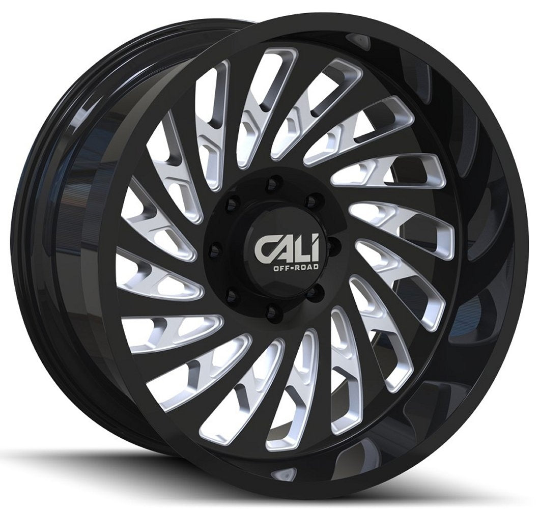 20x12 Cali Off-Road Switchback 9108BM Gloss Black Milled (* May Require Trimming) 6x135 -51mm - Flex Offroad
