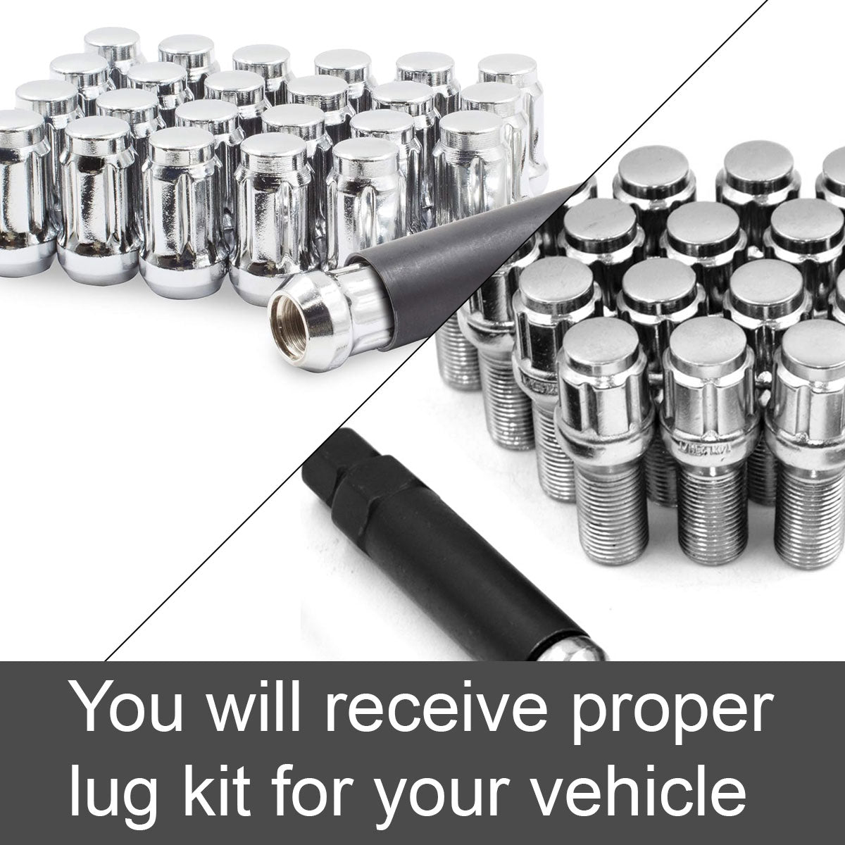 Chrome Install Lug Kit for Aftermarket Wheels (Full Kit for 4 Wheels) - Flex Offroad