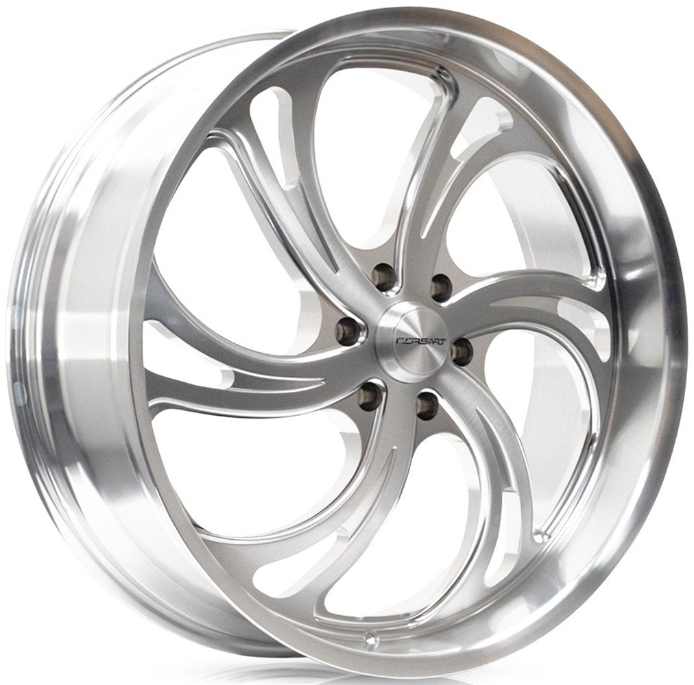 24x10 Corsart Argon 6 R501 Brushed Milled Diamond Cut Lip (Right) 6x135 31mm