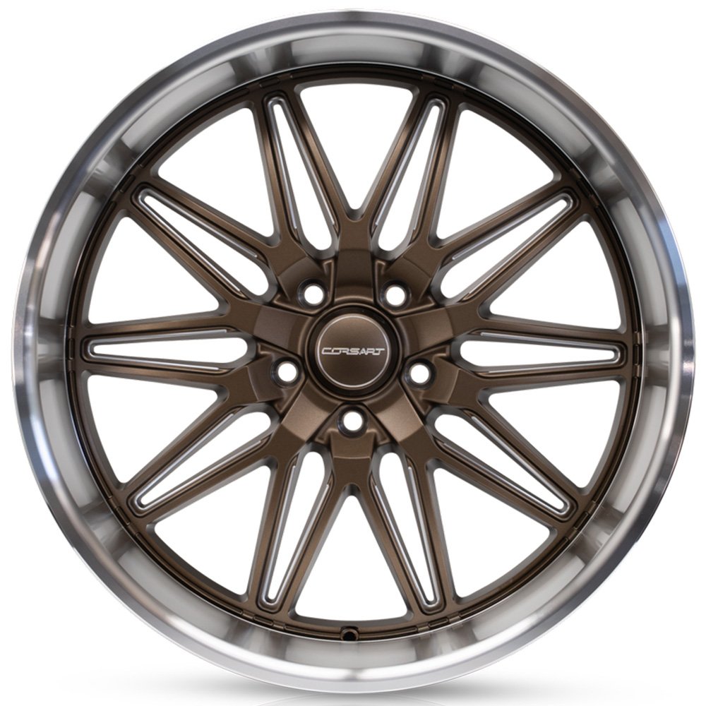 20x10 Corsart Alcatraz R509 Matte Bronze Milled Diamond Cut Lip 5x5/127 0mm
