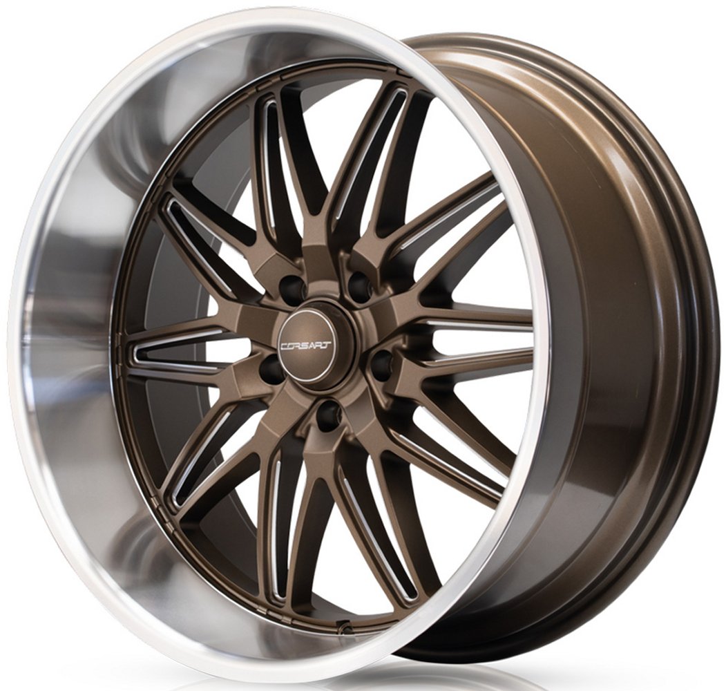 20x10 Corsart Alcatraz R509 Matte Bronze Milled Diamond Cut Lip 5x5/127 0mm