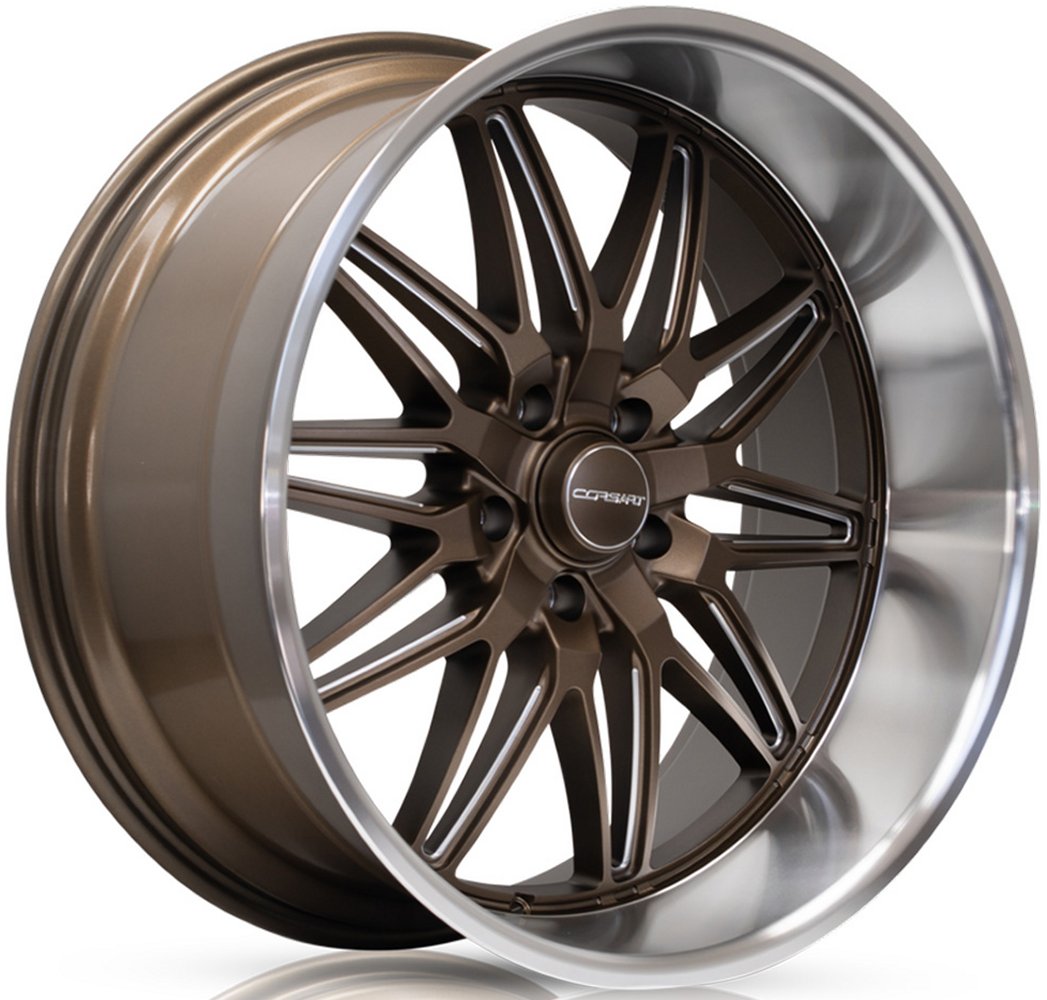 20x10 Corsart Alcatraz R509 Matte Bronze Milled Diamond Cut Lip 5x5/127 0mm